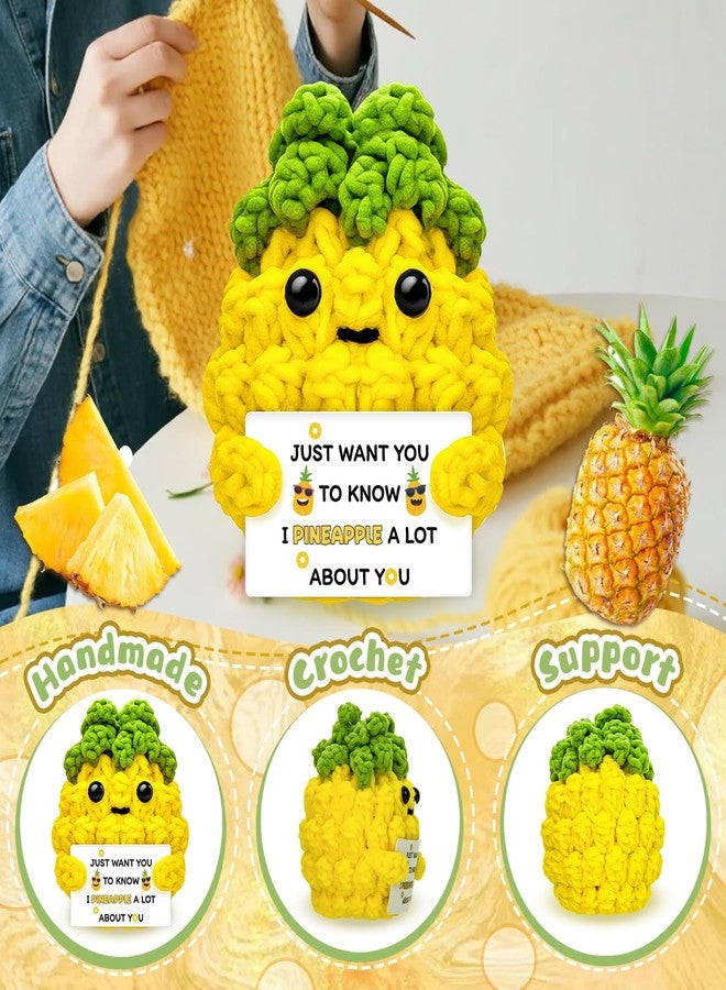 AICHPVOY Gifts for Women Handmade Crochet Pineapple Doll Friendship Best Friend Birthday Going Away Valentines Day Inspirational Gifts Emotional Crochet Inspirational Gift for Women - Image 3